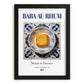 Baba au rhum – French Dessert Dish, Restaurant Illustration, in sleek black frame