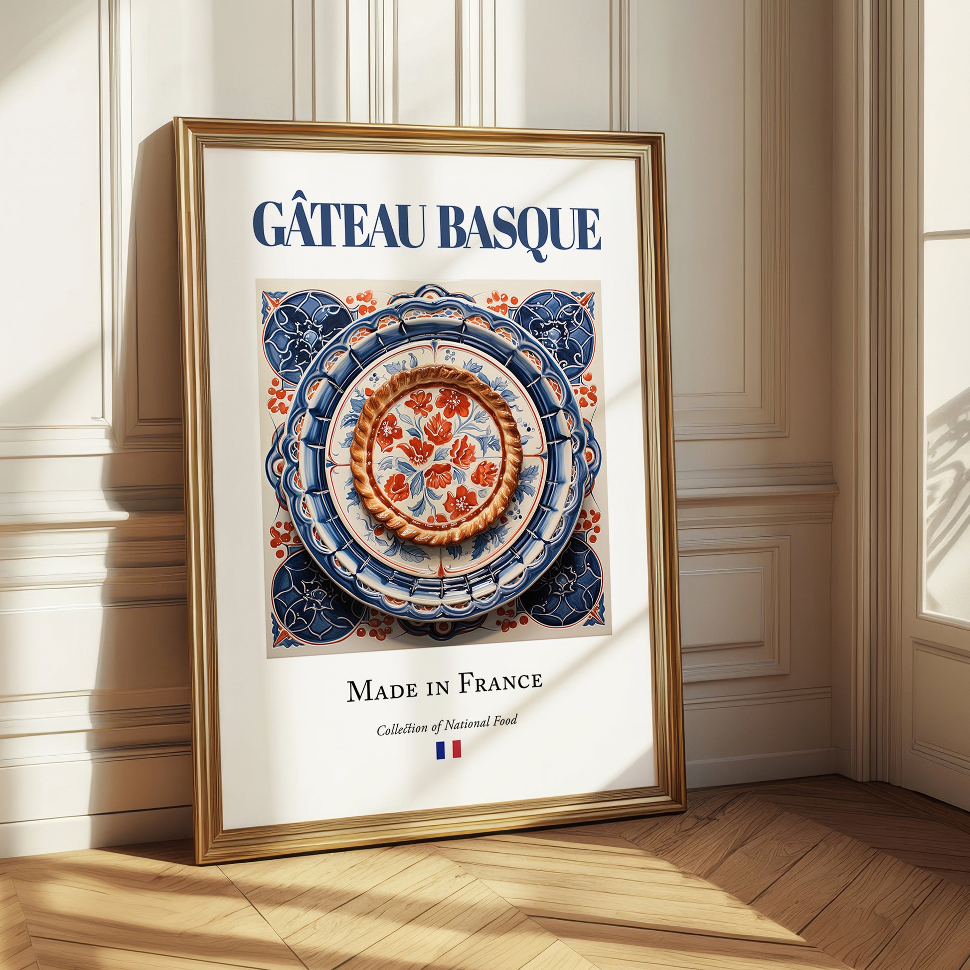Gâteau Basque – French Dessert Dish, Bistro Poster