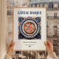 Gâteau Basque – French Dessert Dish, Bistro Poster, styled in a charming Paris street view