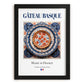 Gâteau Basque – French Dessert Dish, Bistro Poster, in sleek black frame