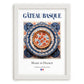 Gâteau Basque – French Dessert Dish, Bistro Poster, placed in minimal white frame