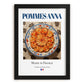 Pommes Anna – French Dish, Café Wall Decor, in sleek black frame