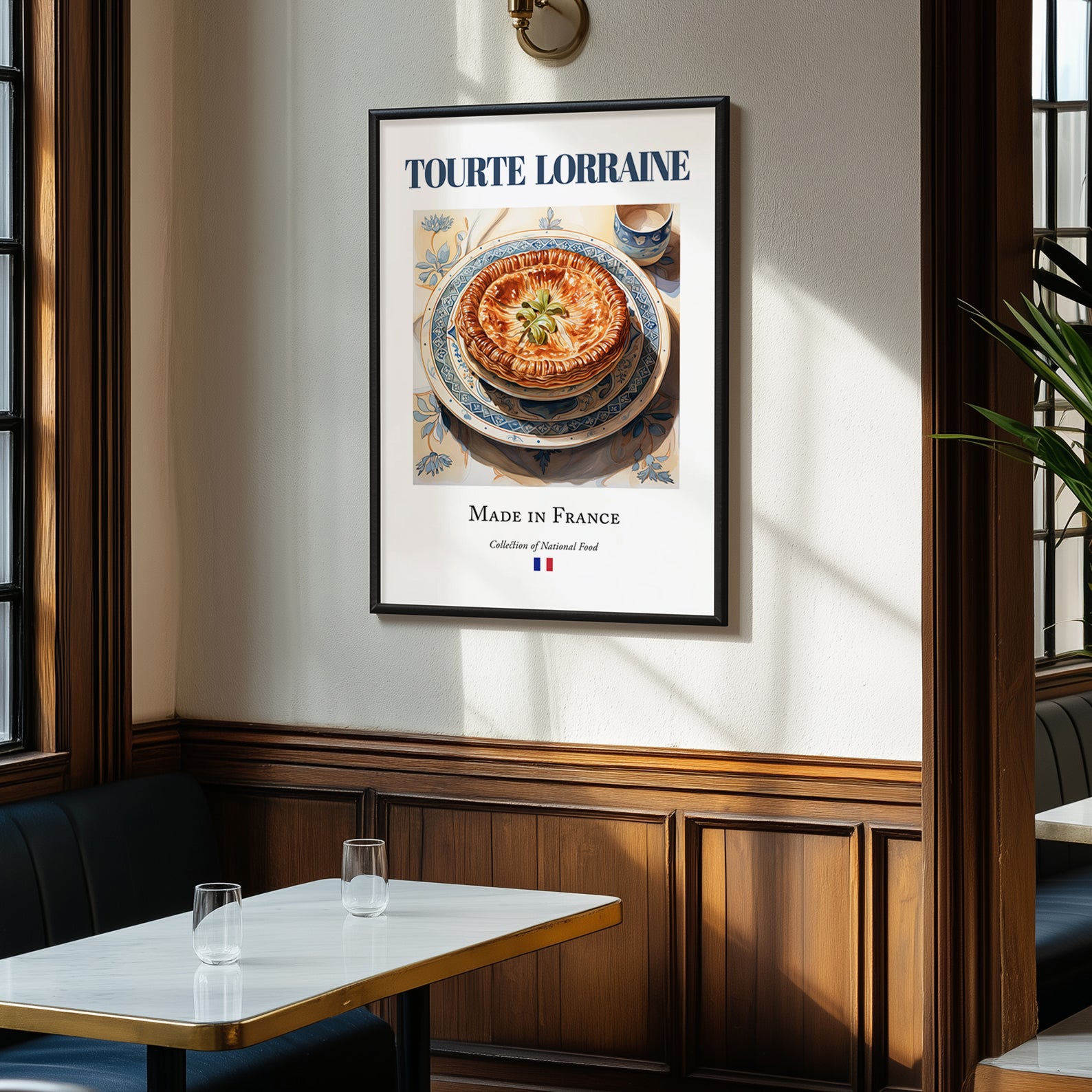 Tourte Lorraine – French Dish, Bistro Wall Decor, clean layout with no caption