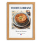 Tourte Lorraine – French Dish, Bistro Wall Decor, set in oak frame