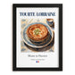 Tourte Lorraine – French Dish, Bistro Wall Decor, in sleek black frame