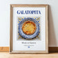 Galatopita – Greek Dish, Food Bar Poster, in wooden frame leaning on the floor