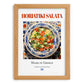 Horiatiki salata – Greek Salad Dish, Brasserie Print, set in oak frame