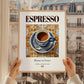 Espresso – Italian Coffee, Street Café Print, styled in a charming Paris street view