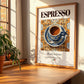 Espresso – Italian Coffee, Street Café Print, no-text version framed in wood