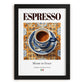 Espresso – Italian Coffee, Street Café Print, in sleek black frame