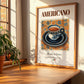 Americano – Italian Coffee, Street Café Illustration, no-text version framed in wood