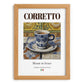 Corretto – Italian Coffee, Street Café Poster, set in oak frame