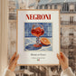Negroni – Italian Cocktail Drink, Cocktail Lounge Poster, styled in a charming Paris street view