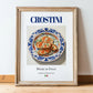 Crostini – Italian Dish, Café Poster, in wooden frame leaning on the floor