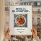 Bistecca alla Fiorentina – Italian Meat Dish, Fine Dining Restaurant Poster, styled in a charming Paris street view