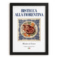 Bistecca alla Fiorentina – Italian Meat Dish, Fine Dining Restaurant Poster, in sleek black frame