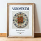 Arrosticini – Italian Meat Dish, Restaurant Poster, in wooden frame leaning on the floor