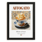 Affogato – Italian Dessert Dish, Farmhouse Kitchen Art, in sleek black frame