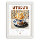 Affogato – Italian Dessert Dish, Farmhouse Kitchen Art, placed in minimal white frame