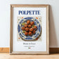 Polpette – Italian Meat Dish, Tavern Wall Decor, in wooden frame leaning on the floor