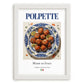 Polpette – Italian Meat Dish, Tavern Wall Decor, placed in minimal white frame