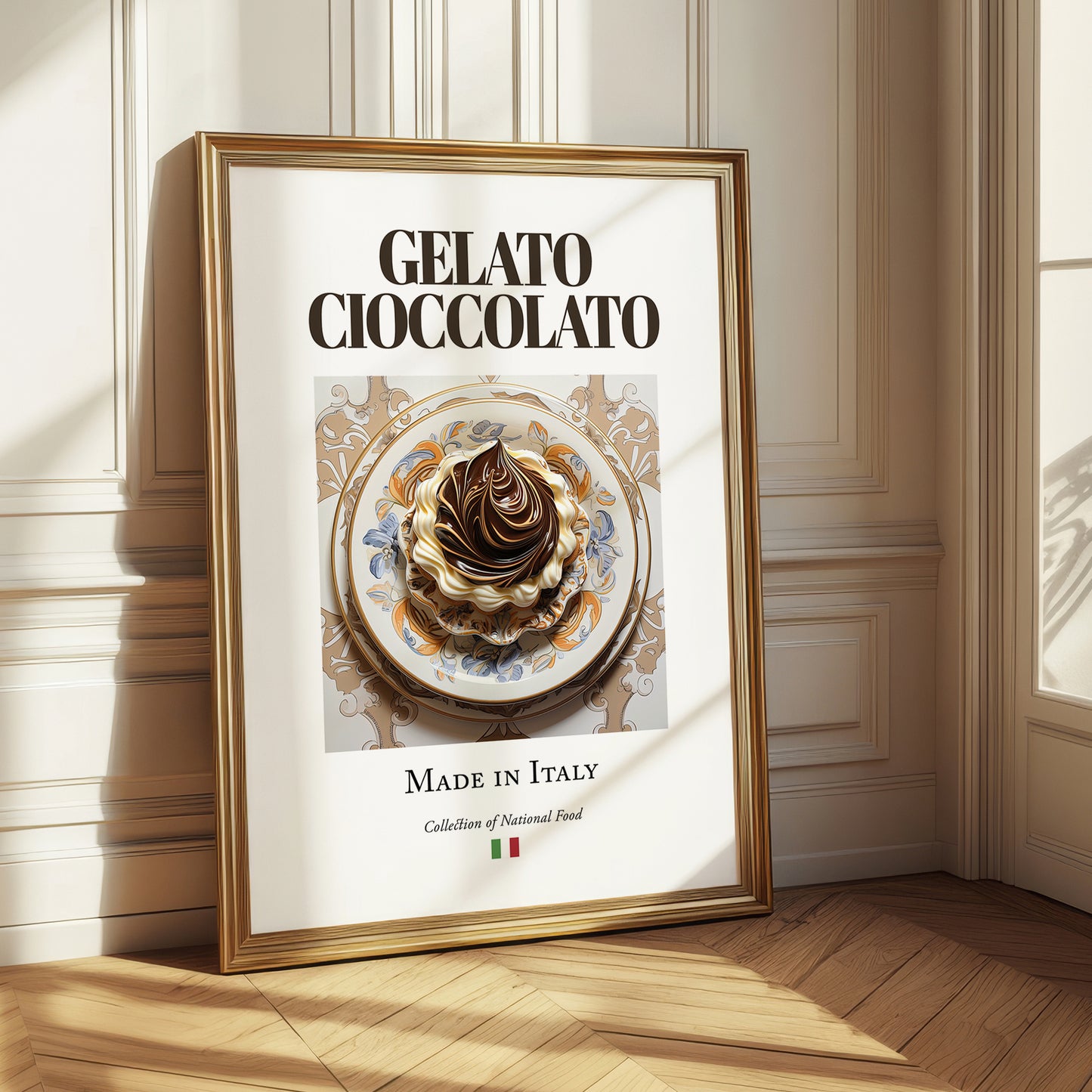 Gelato cioccolato – Italian Dessert Dish, Bistro Painting