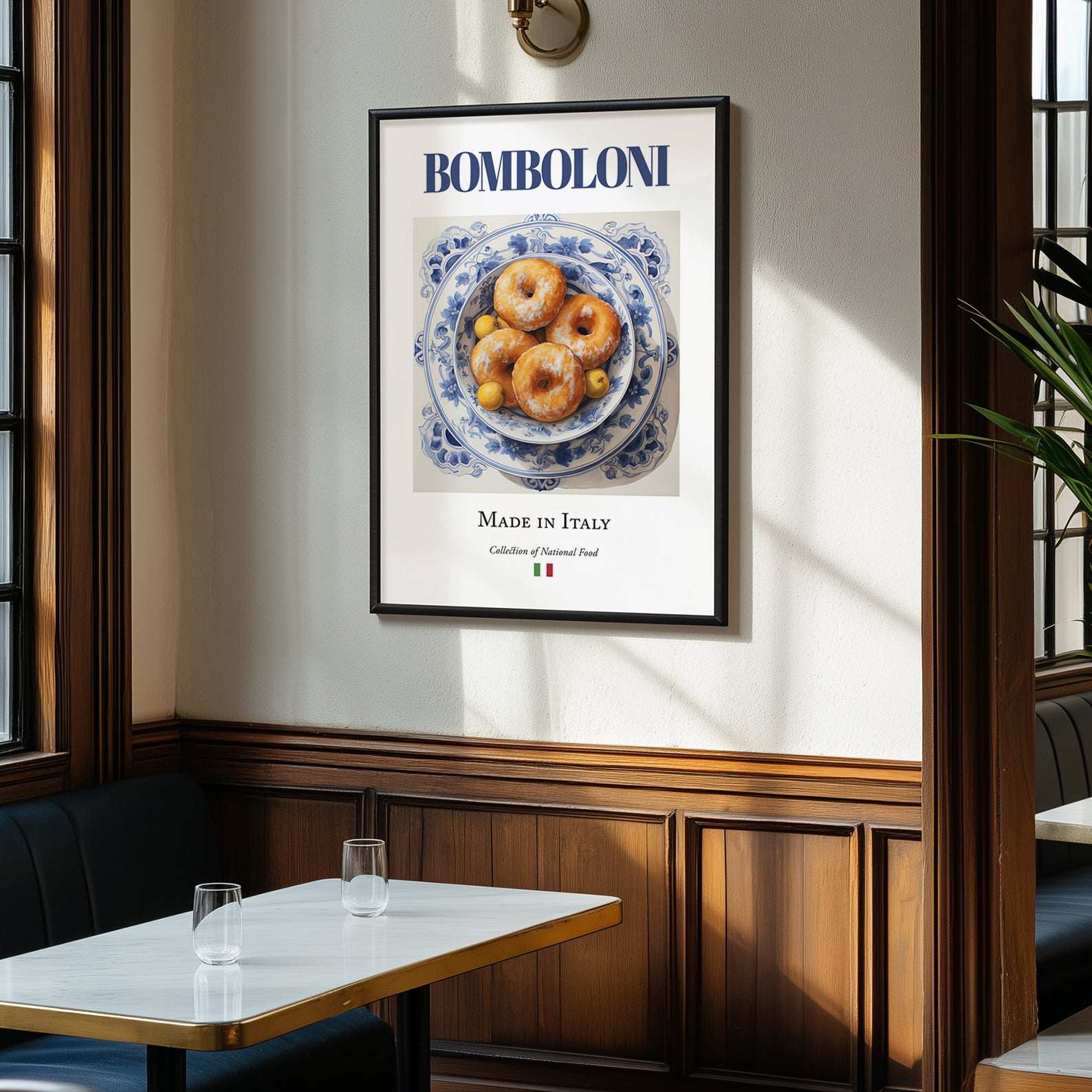 Bomboloni – Italian Dessert Dish, Tavern Print, clean layout with no caption