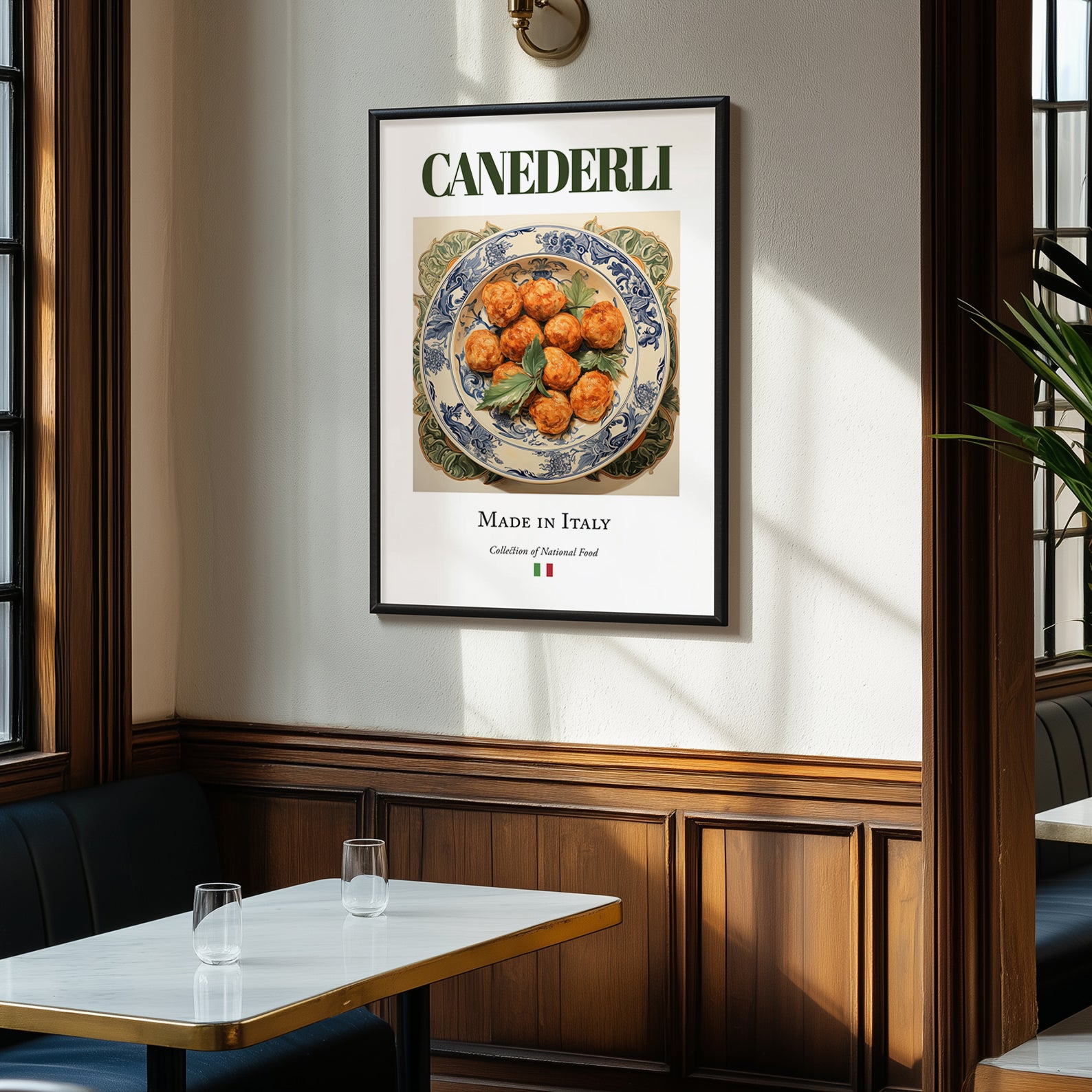 Canederli – Italian Dish, Restaurant Poster, clean layout with no caption