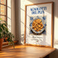 Agnolotti del plin – Italian Pasta, Osteria Illustration, no-text version framed in wood