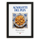 Agnolotti del plin – Italian Pasta, Osteria Illustration, in sleek black frame