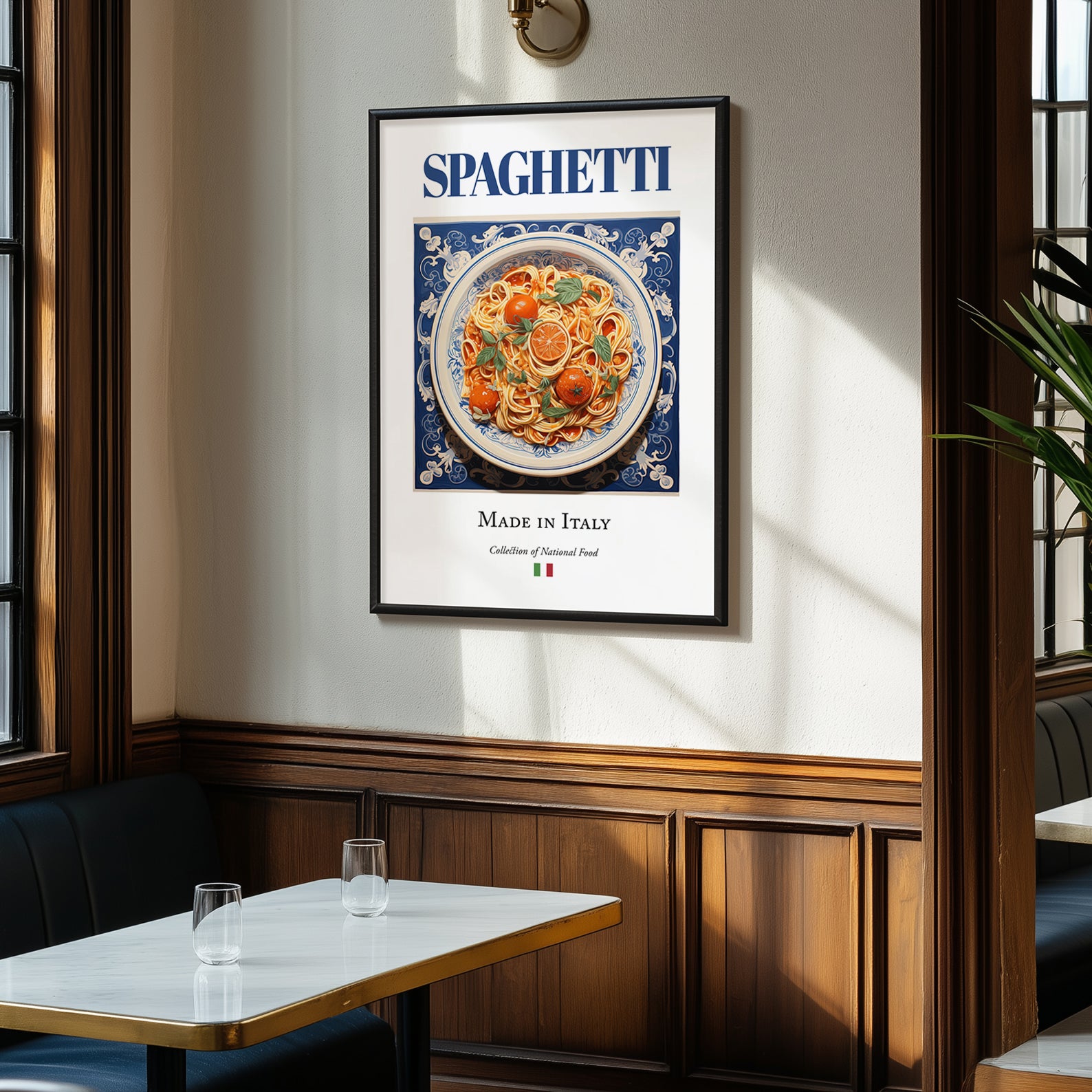 Spaghetti – Italian Pasta, Trattoria Wall Art, clean layout with no caption