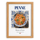 Penne – Italian Pasta, Osteria Illustration, set in oak frame