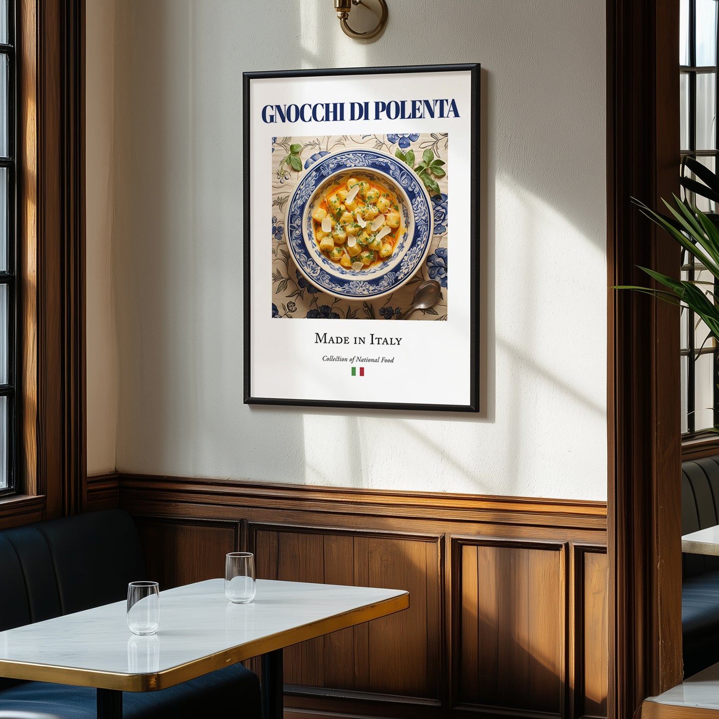 Gnocchi di Polenta – Italian Dish, Bistro Painting, clean layout with no caption