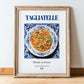 Tagliatelle – Italian Pasta, Trattoria Print, in wooden frame leaning on the floor
