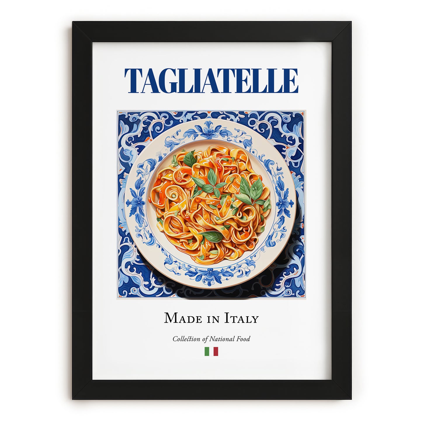 Tagliatelle – Italian Pasta, Trattoria Print, in sleek black frame