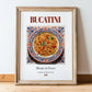 Bucatini – Italian Pasta, Ristorante Painting, in wooden frame leaning on the floor