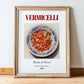Vermicelli – Italian Pasta, Osteria Print, in wooden frame leaning on the floor