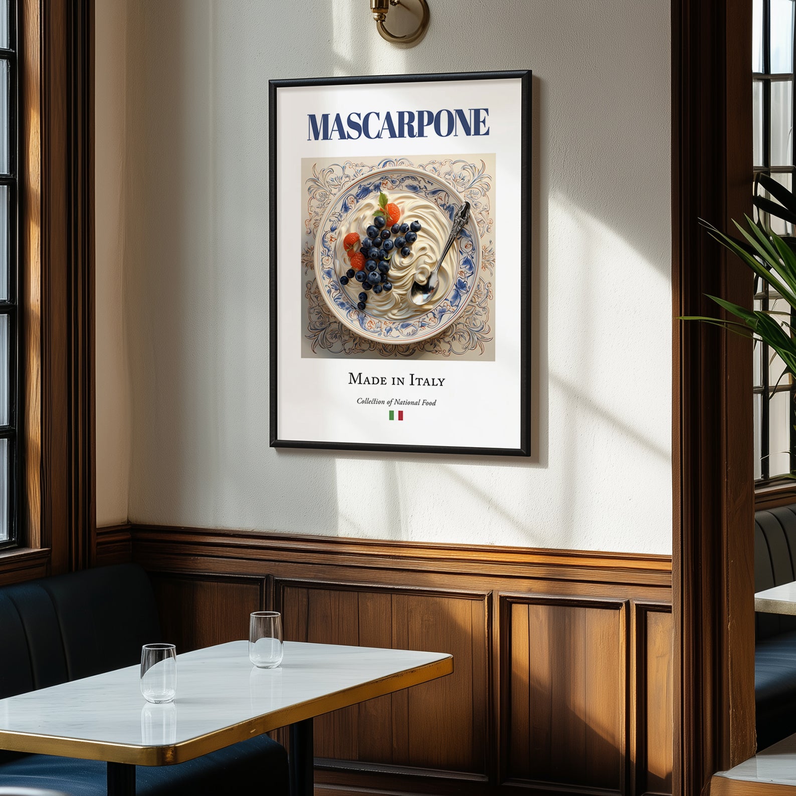 Mascarpone – Italian Cheese Dish, Bistro Wall Art, clean layout with no caption