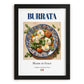 Burrata – Italian Cheese Dish, Tavern Wall Art, in sleek black frame