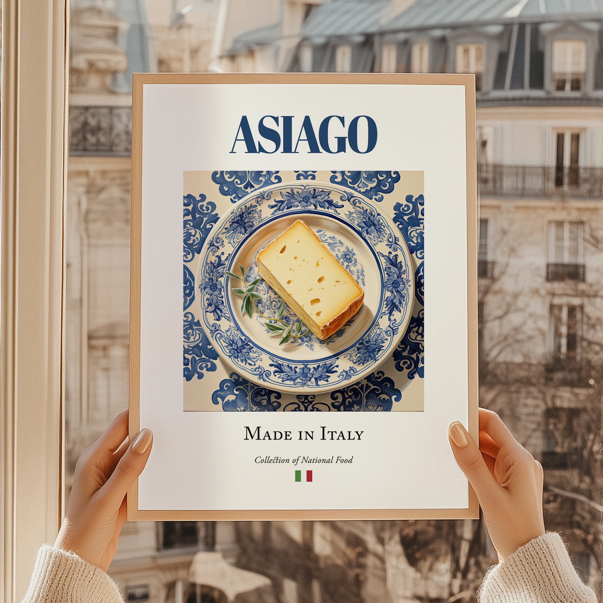 Asiago – Italian Cheese Dish, Tavern Wall Decor, styled in a charming Paris street view