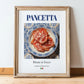 Pancetta – Italian Meat Dish, Restaurant Poster, in wooden frame leaning on the floor
