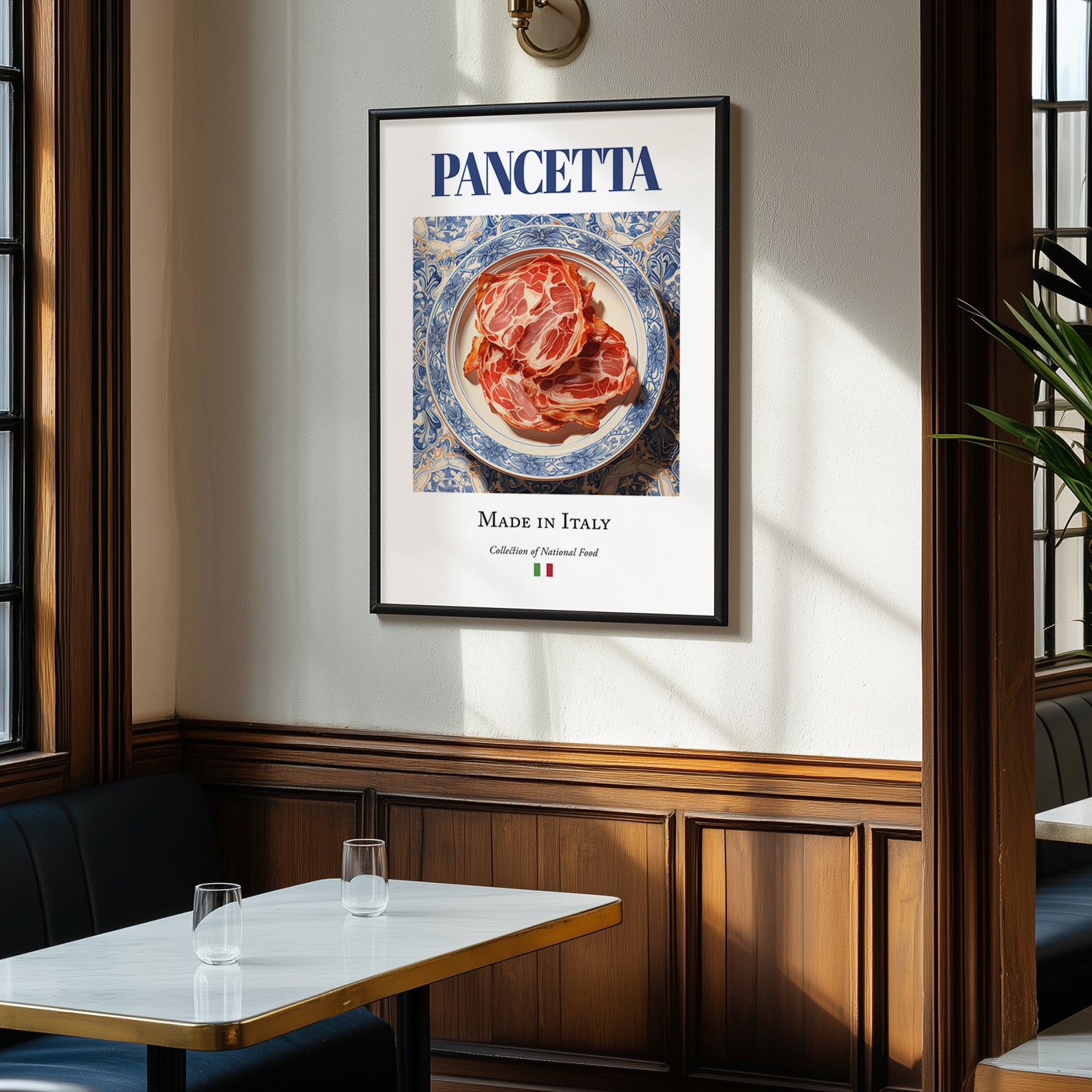 Pancetta – Italian Meat Dish, Restaurant Poster, clean layout with no caption