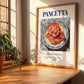 Pancetta – Italian Meat Dish, Restaurant Poster, no-text version framed in wood
