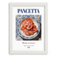 Pancetta – Italian Meat Dish, Restaurant Poster, placed in minimal white frame