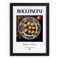 Bocconcini – Italian Cheese Dish, Farmhouse Kitchen Painting, in sleek black frame