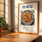 Fusilli – Italian Pasta, Trattoria Illustration, no-text version framed in wood