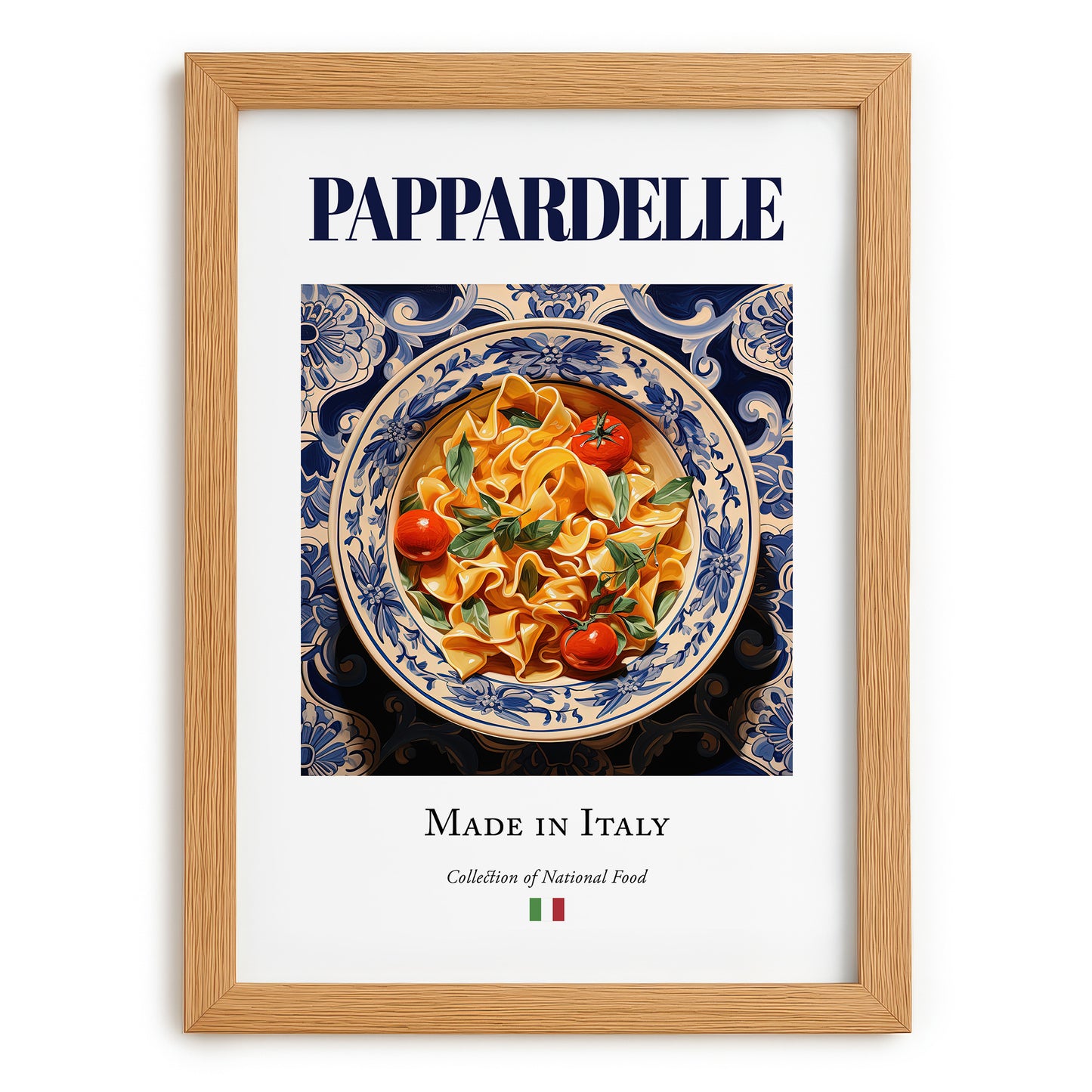 Pappardelle – Italian Pasta, Osteria Poster, set in oak frame