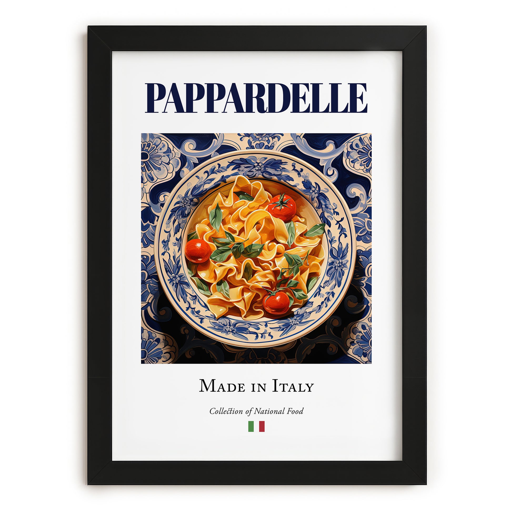 Pappardelle – Italian Pasta, Osteria Poster, in sleek black frame