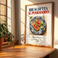 Bruschetta al pomodoro – Italian Dish, Bistro Still Life, no-text version framed in wood