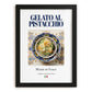 Gelato al pistacchio – Italian Dessert Dish, Brasserie Print, in sleek black frame
